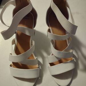 Liz Claiborne White Strappy Heels